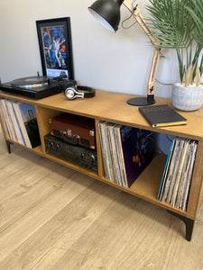 Low Record Player Stand | Vinyl Record Storage | Turntable Stand