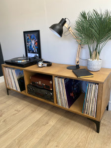 Low Record Player Stand | Vinyl Record Storage | Turntable Stand