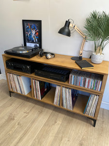 Varezzo Roma 120cm | Record Player Stand | Vinyl Record Storage | Turntable Stand
