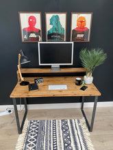 KRUD B12 wooden desk with metal rails and a shelf